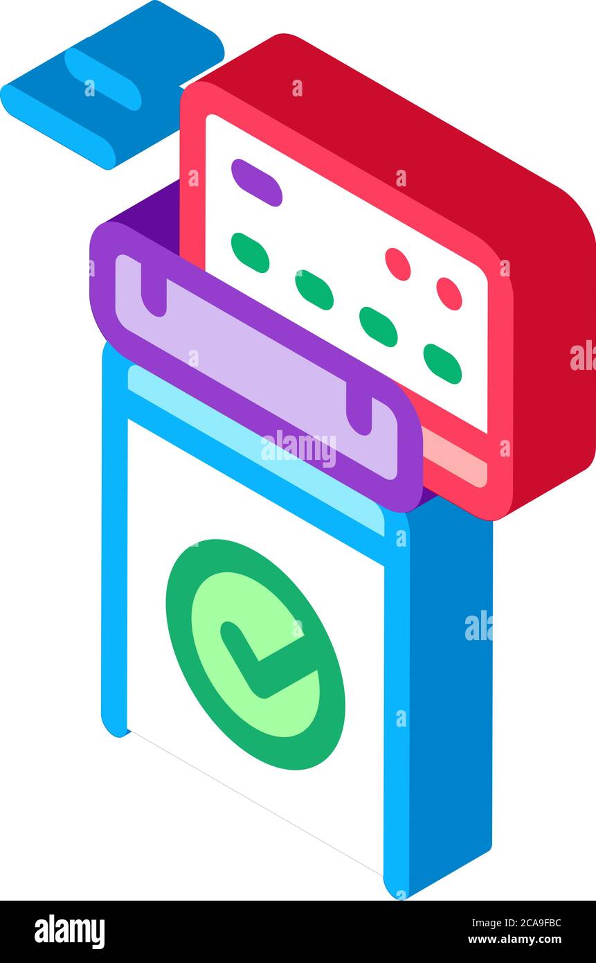 pos terminal approved card isometric icon vector illustration Stock ...