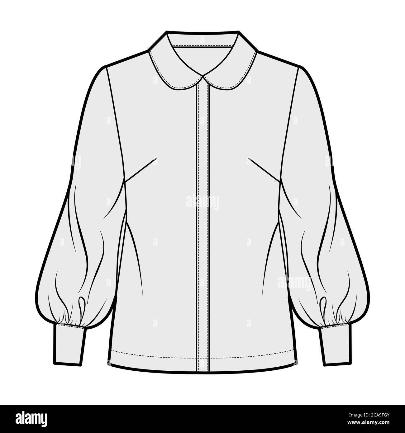 Long bishop sleeve shirt technical 