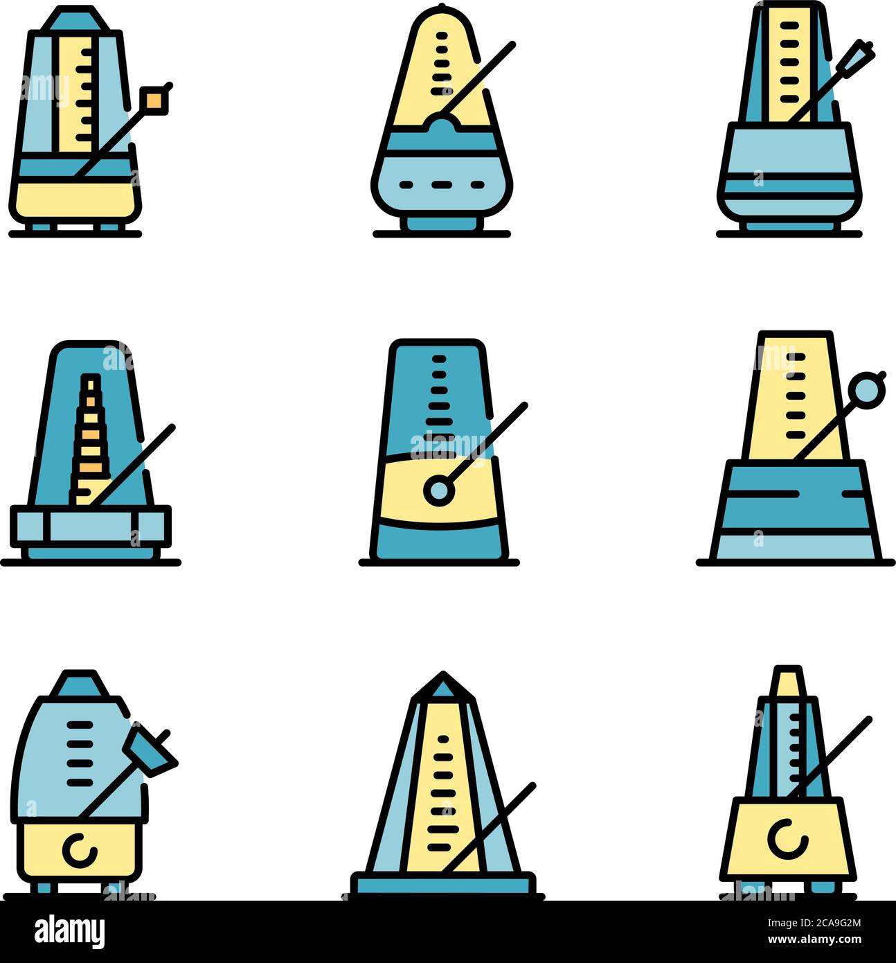 Metronome icons set vector flat Stock Vector Image & Art Alamy