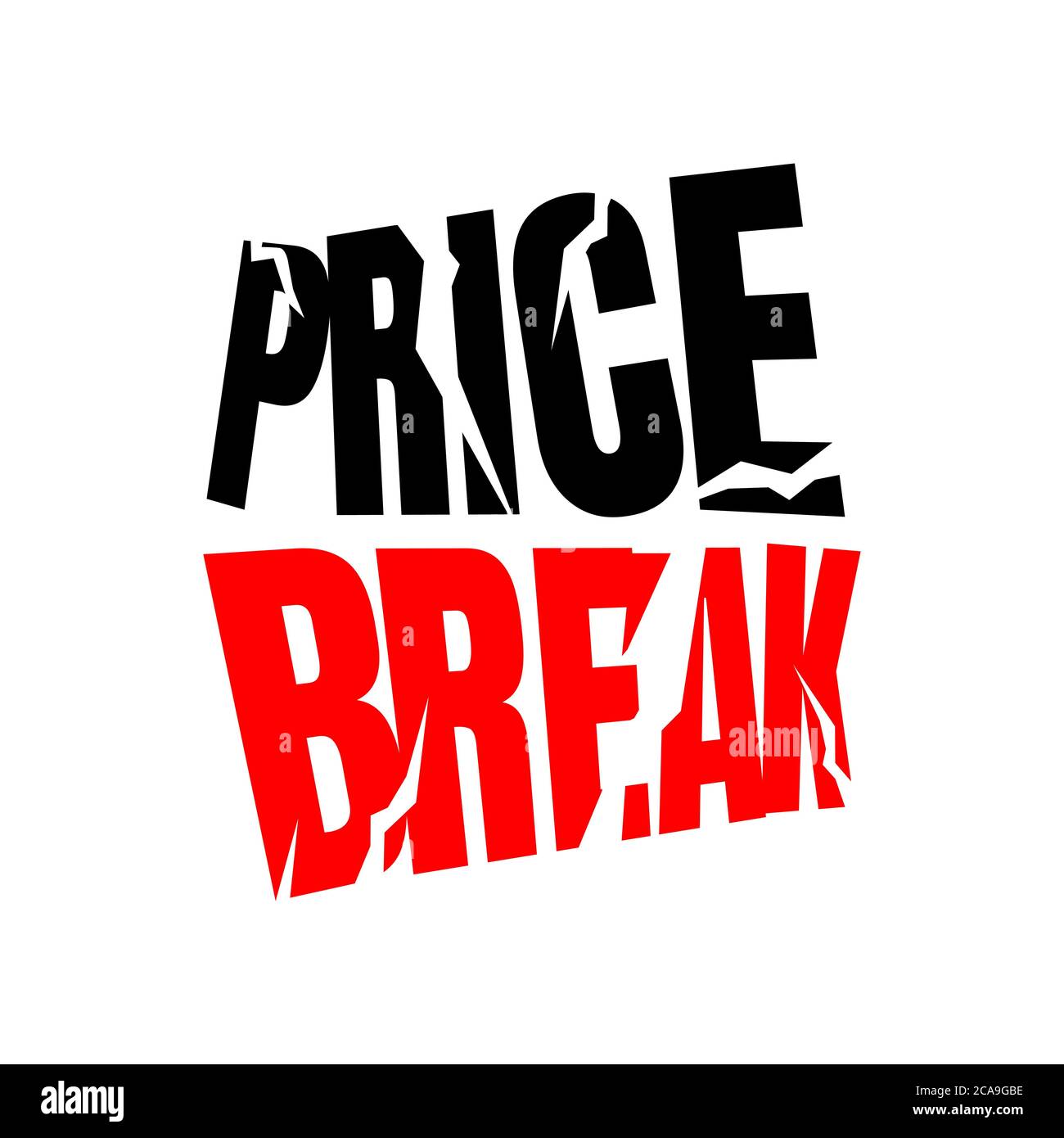 Price break stamp vector promotional template illustration on white