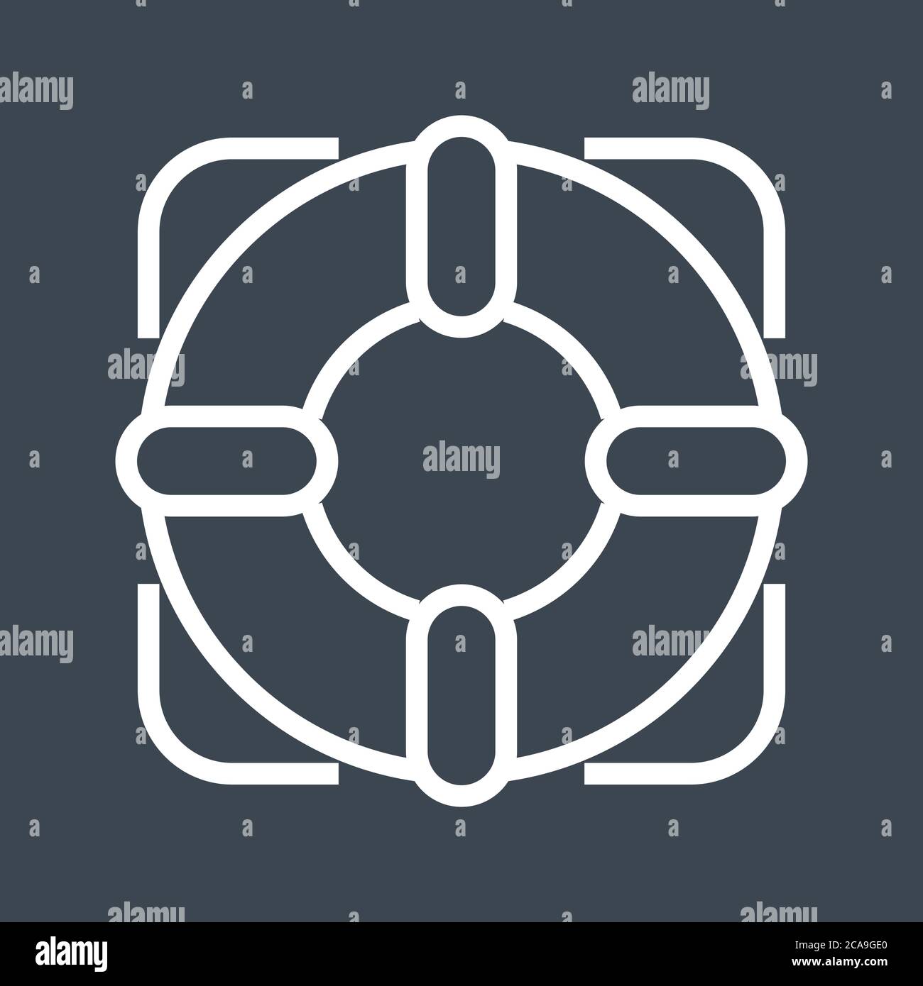 Lifebuoy Thin Line Vector Icon Stock Vector