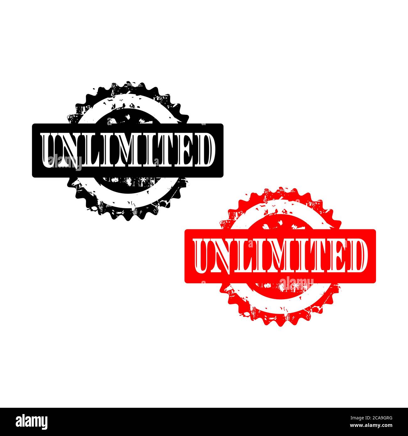 letter of unlimited red rubber stamp vector design isolated Stock ...