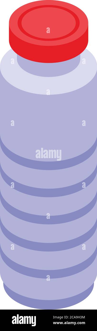 Yogurt bottle icon, isometric style Stock Vector