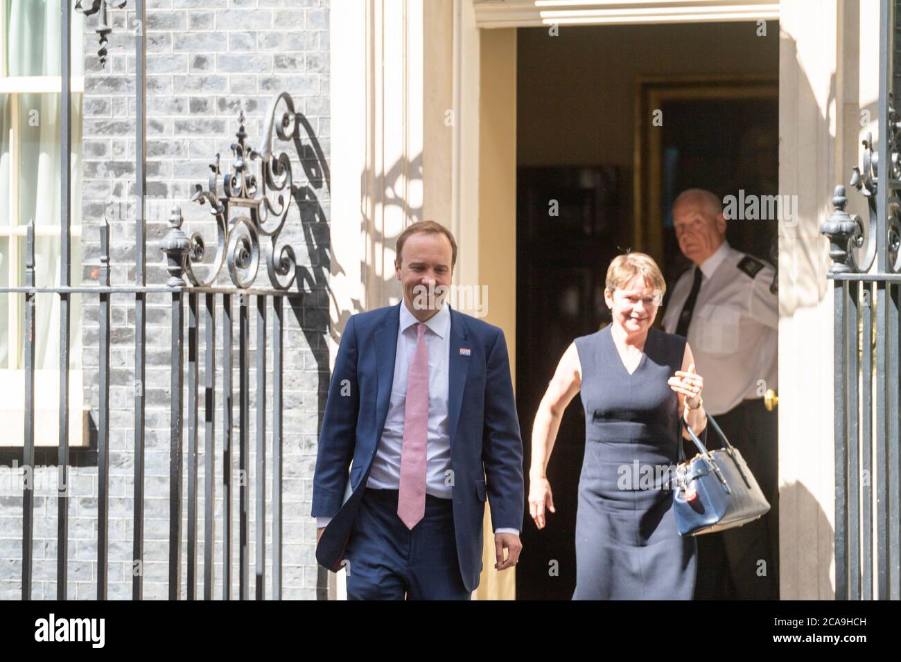 London, UK. 5th Aug, 2020. Matt Hancock, Health Secretary leaves 10 Downing Street London. Credit: Ian Davidson/Alamy Live News Stock Photo