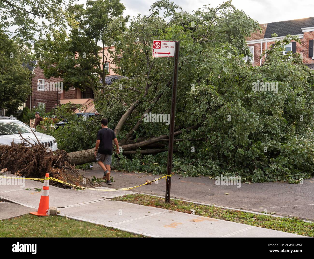 Bath Beach, Bensonhurst, Brooklyn, New York - August 4, 2020: Damage ...