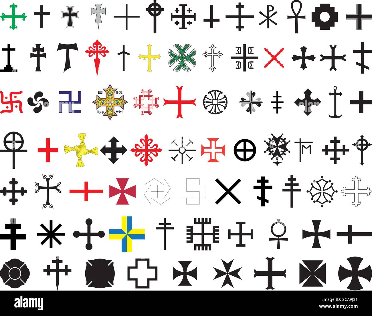 set of several crosses on white background Stock Vector Image & Art - Alamy