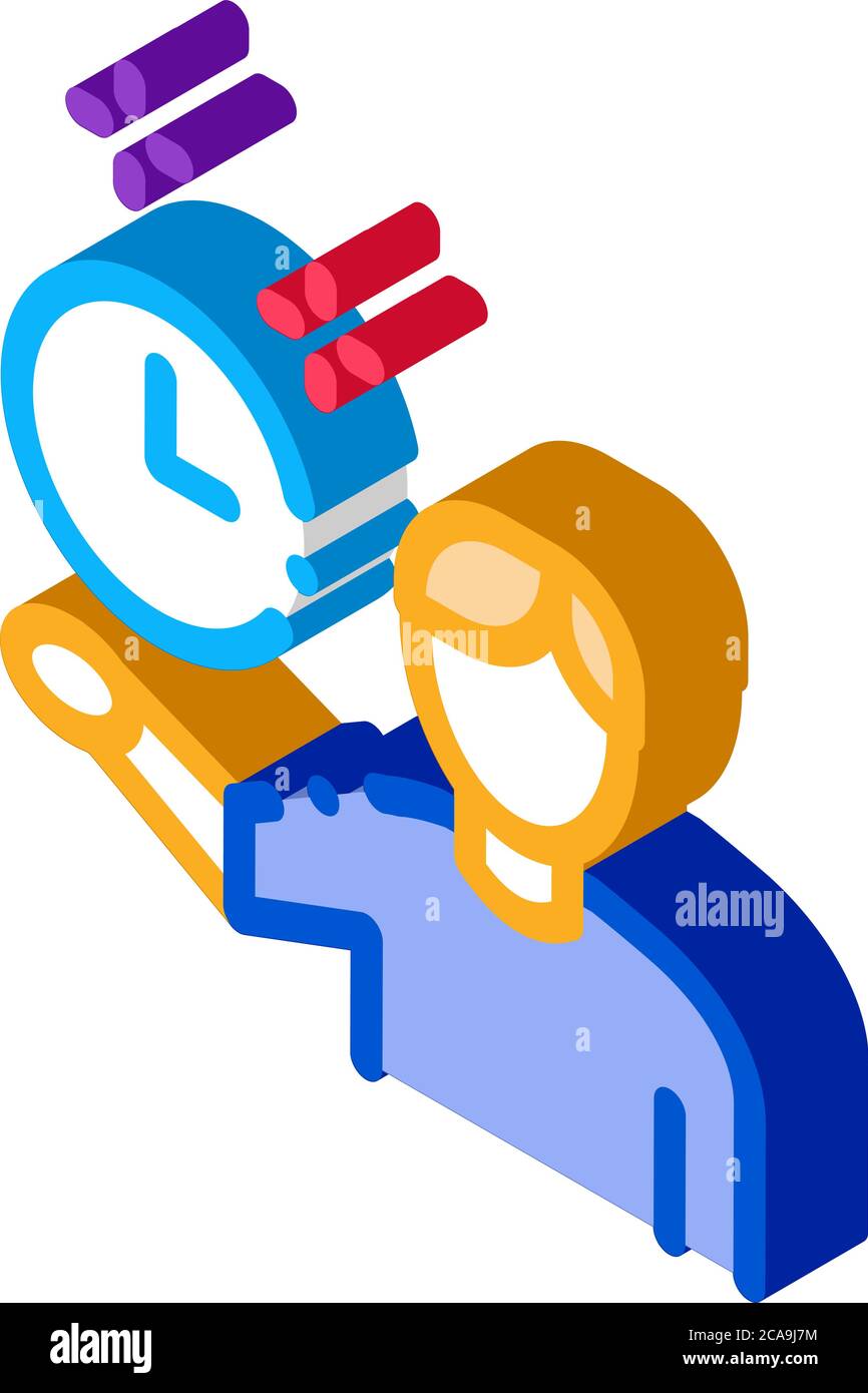 human fixed clock isometric icon vector illustration Stock Vector Image ...