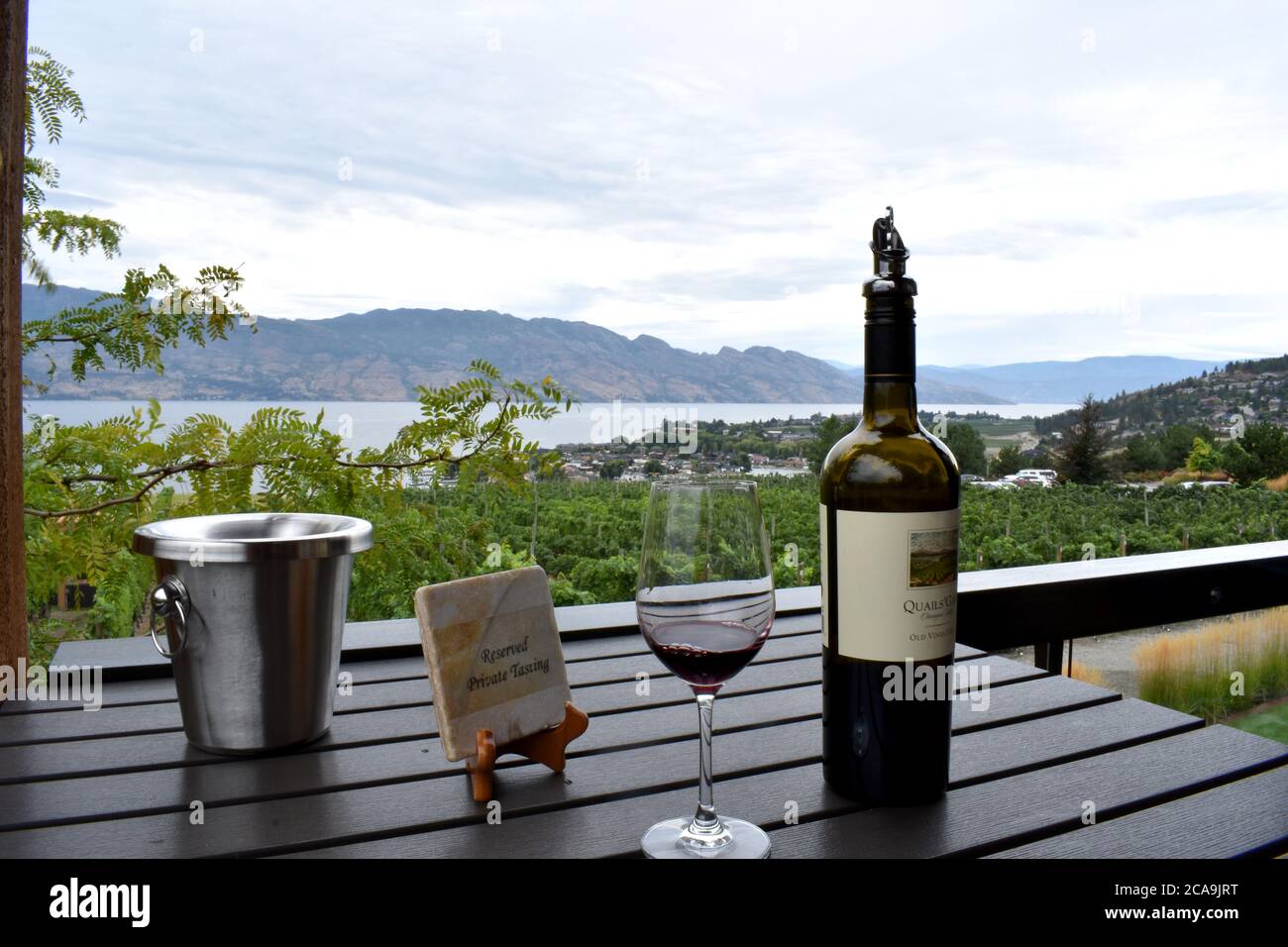 Wine tasting in Kelowna, at the winery Quails' Gate, in British