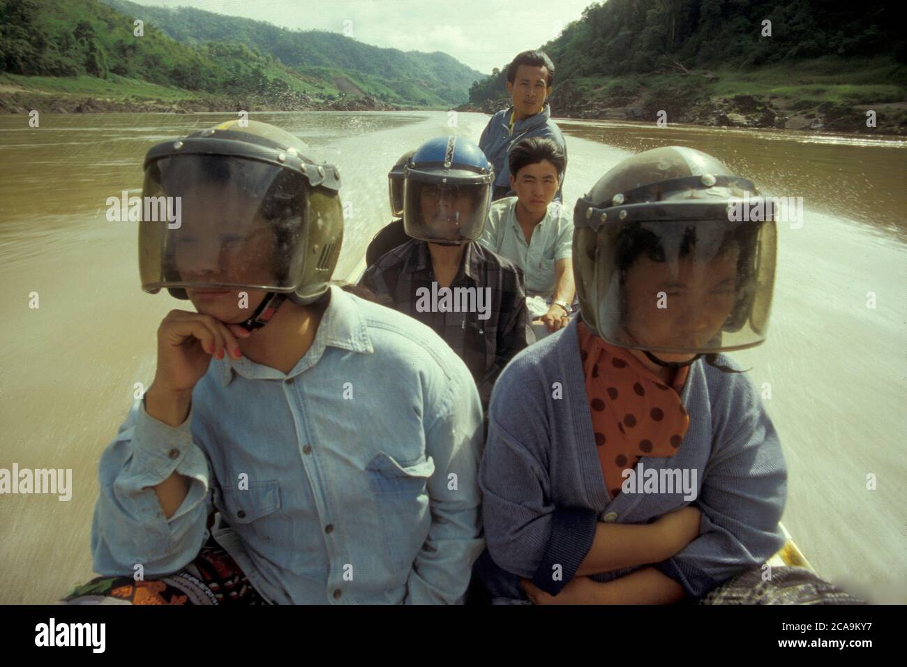 a Mekong Speedboat from Pak Beng to Luang Prabang in Lao at the 