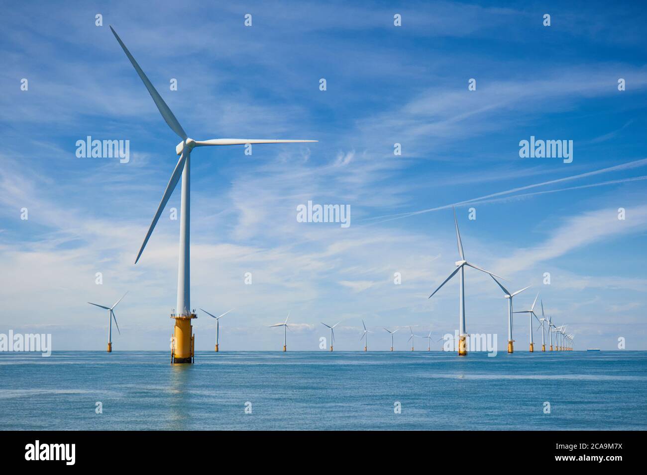 Thanet wind farm offshore windfarm Kent coast Thames estuary UK Stock Photo