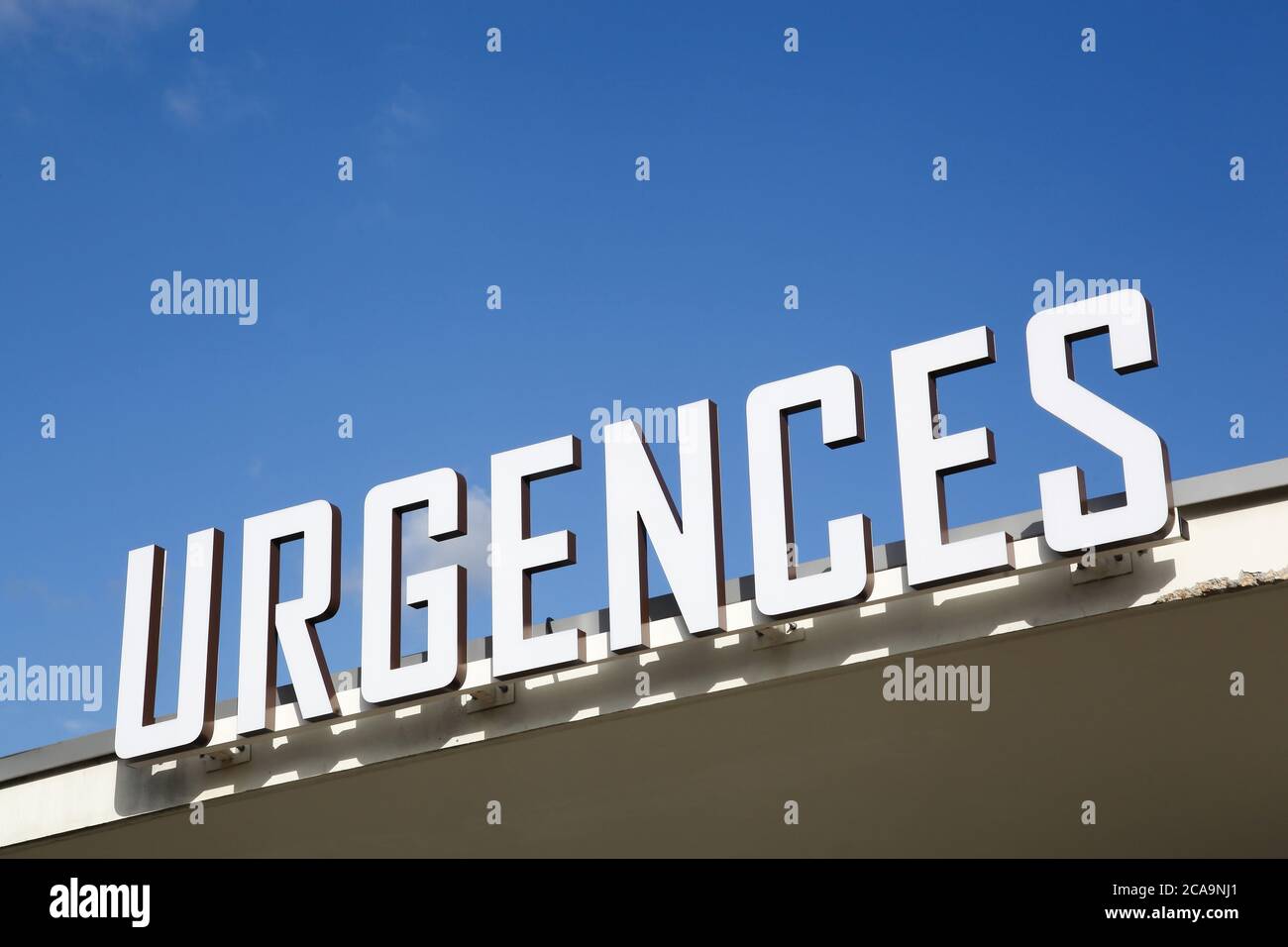 Medical emergency called urgences in french language, France Stock