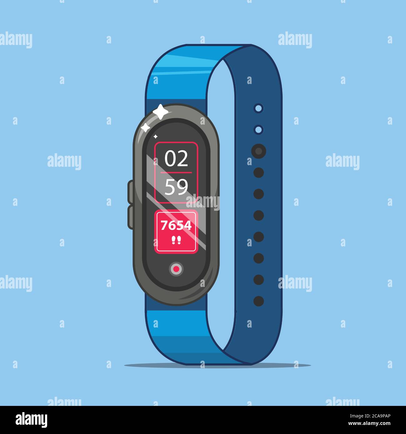 A fitness bracelet measures how many steps you took per day. flat