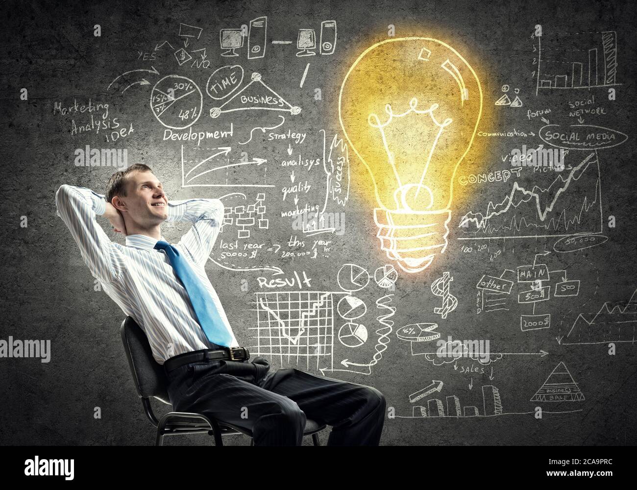 Thinking over his strategy Stock Photo - Alamy