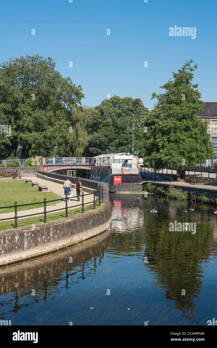 Thetford Norfolk, view in summer of the Little Ouse River running