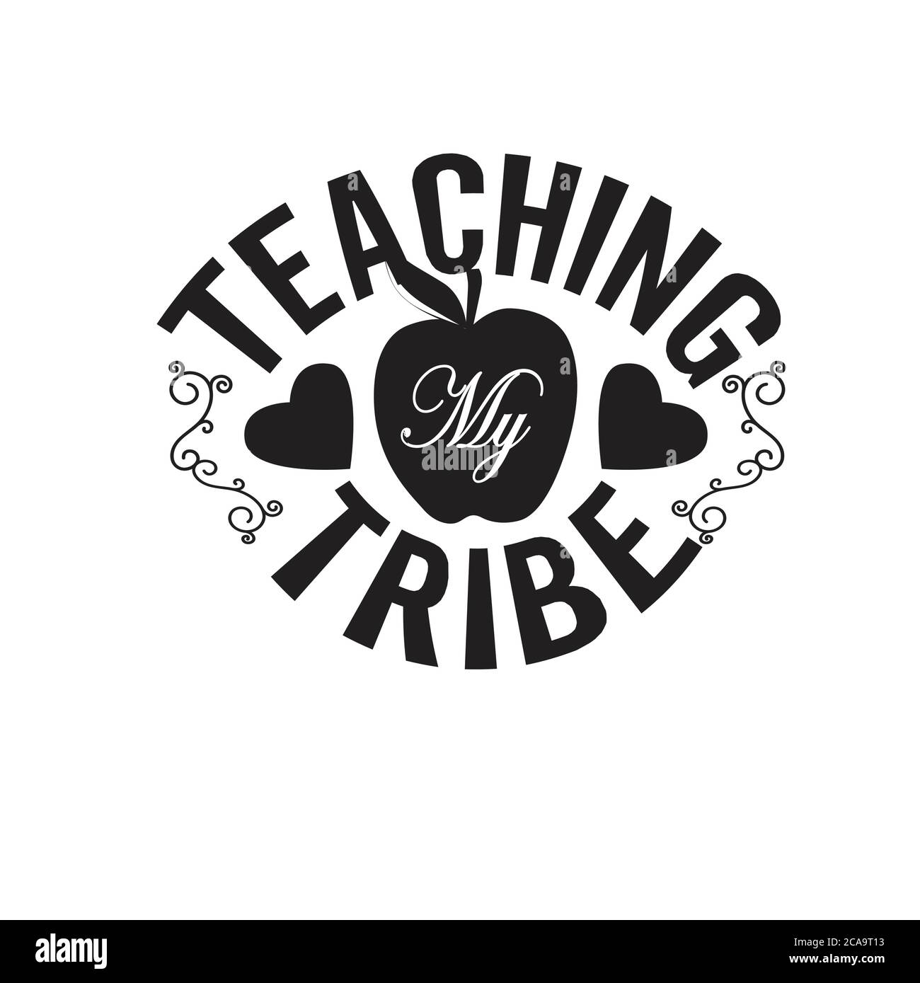Teachers Quotes and Slogan good for Tee. Teaching My Tribe. Stock Vector