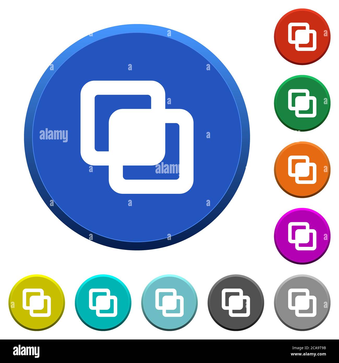 Intersect shapes round color beveled buttons with smooth surfaces and ...