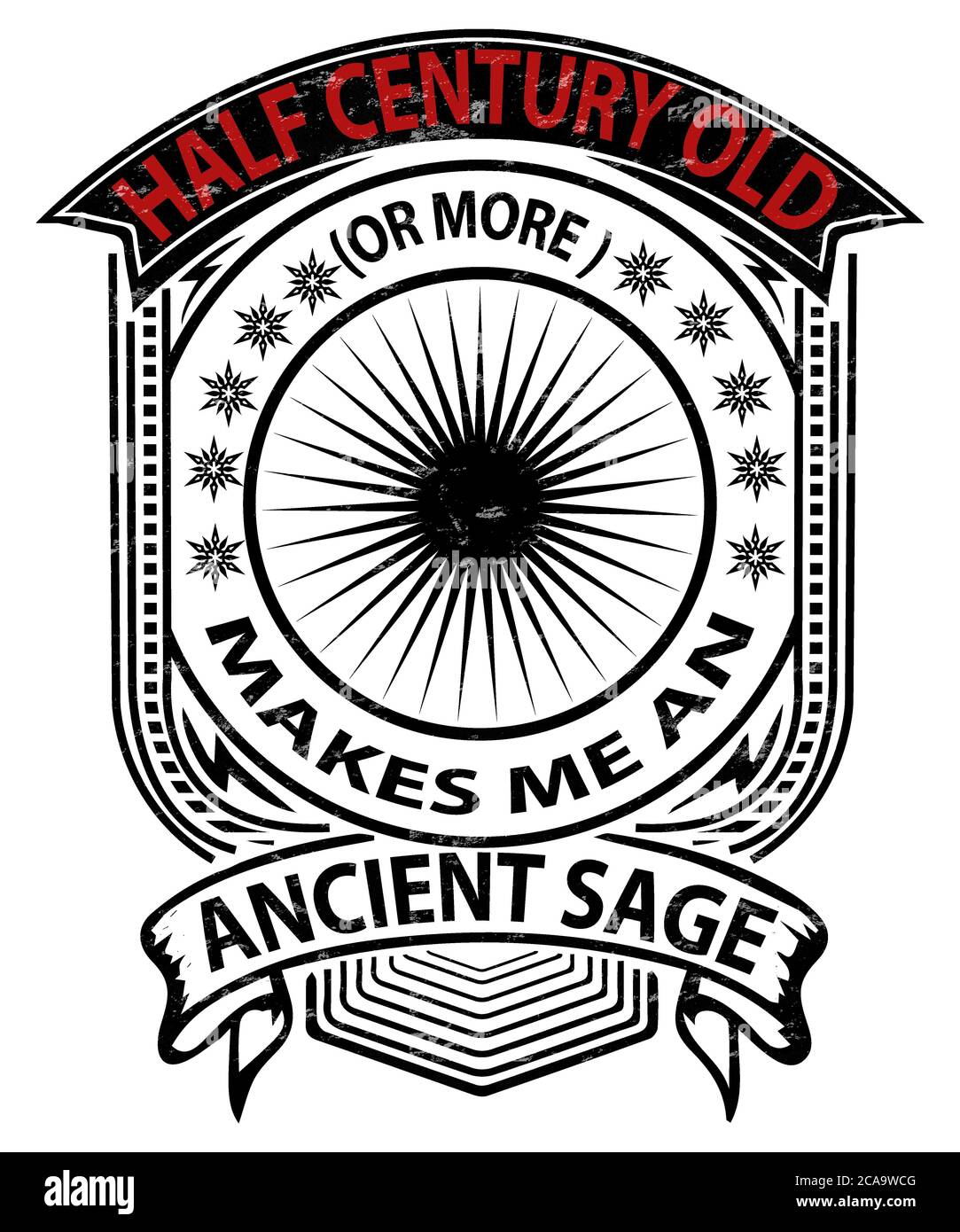 Half century old ancient sage graphic Cut Out Stock Images & Pictures