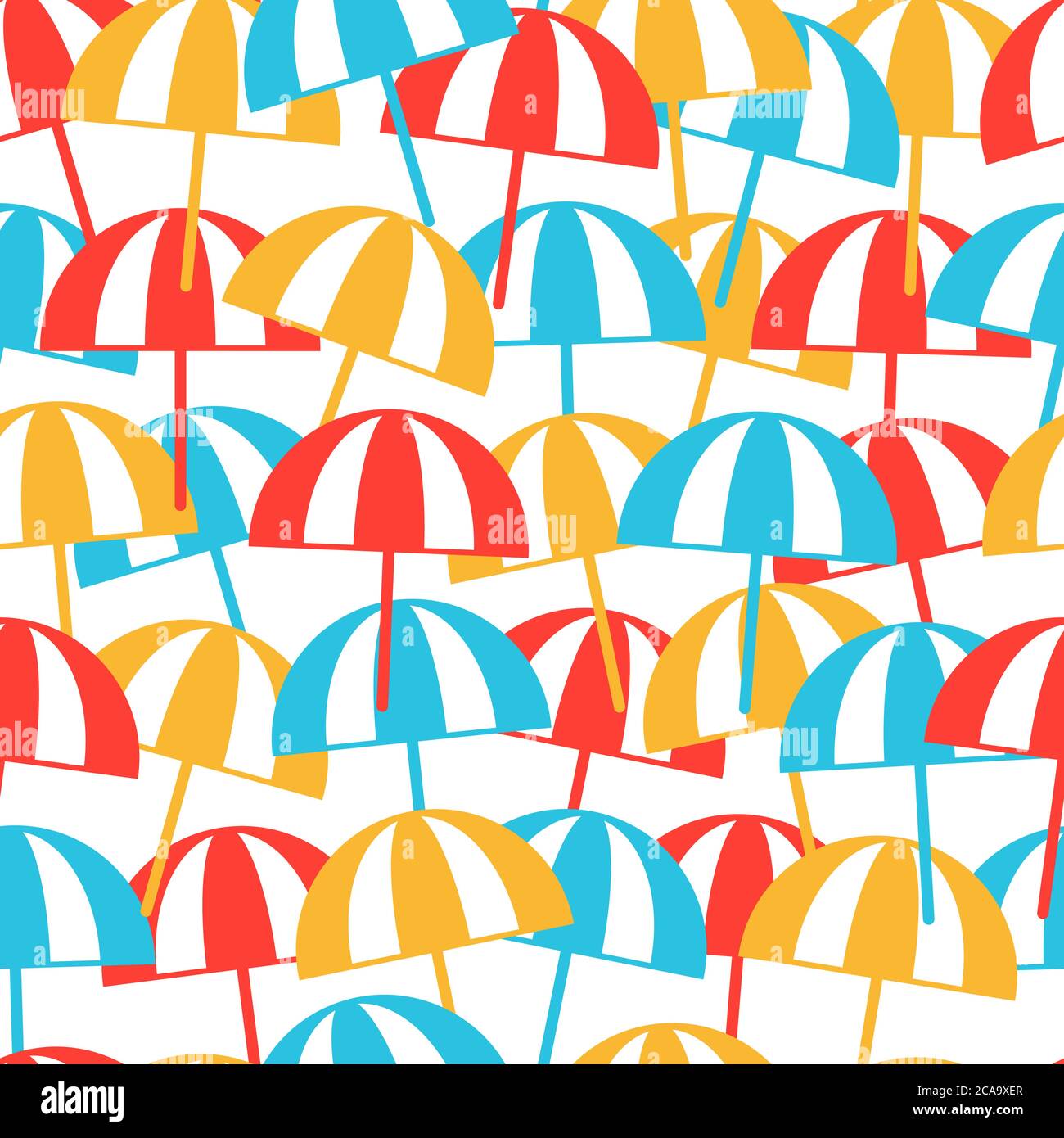 Colorful Beach umbrellas seamless pattern. Summer background. Vector illustration Stock Vector