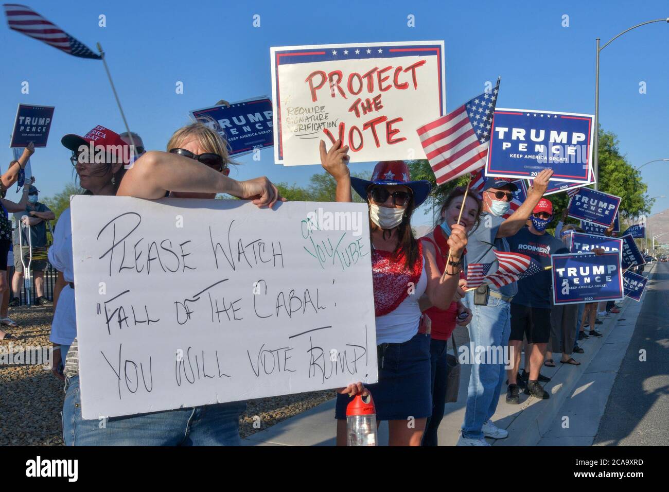Las Vegas, NV, USA. 04th Aug, 2020. Trump Supporters rally in support of mail-in voting at Grant Sawyer Building in Las Vegas, Nevada on August 04, 2020. Credit: Damairs Carter/Media Punch/Alamy Live News Stock Photo