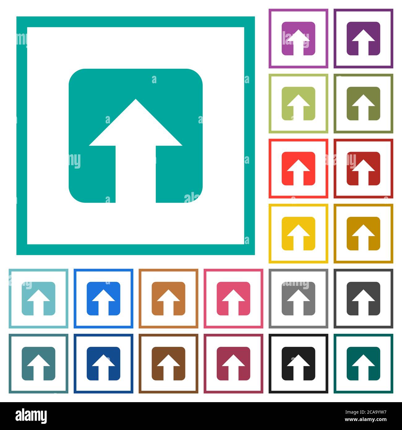 Upload flat color icons with quadrant frames on white background Stock ...