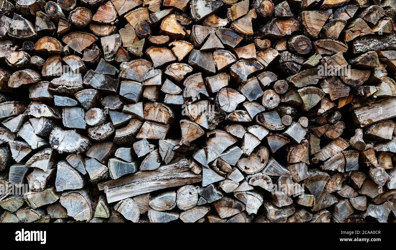 Stack of firewood Stock Photo