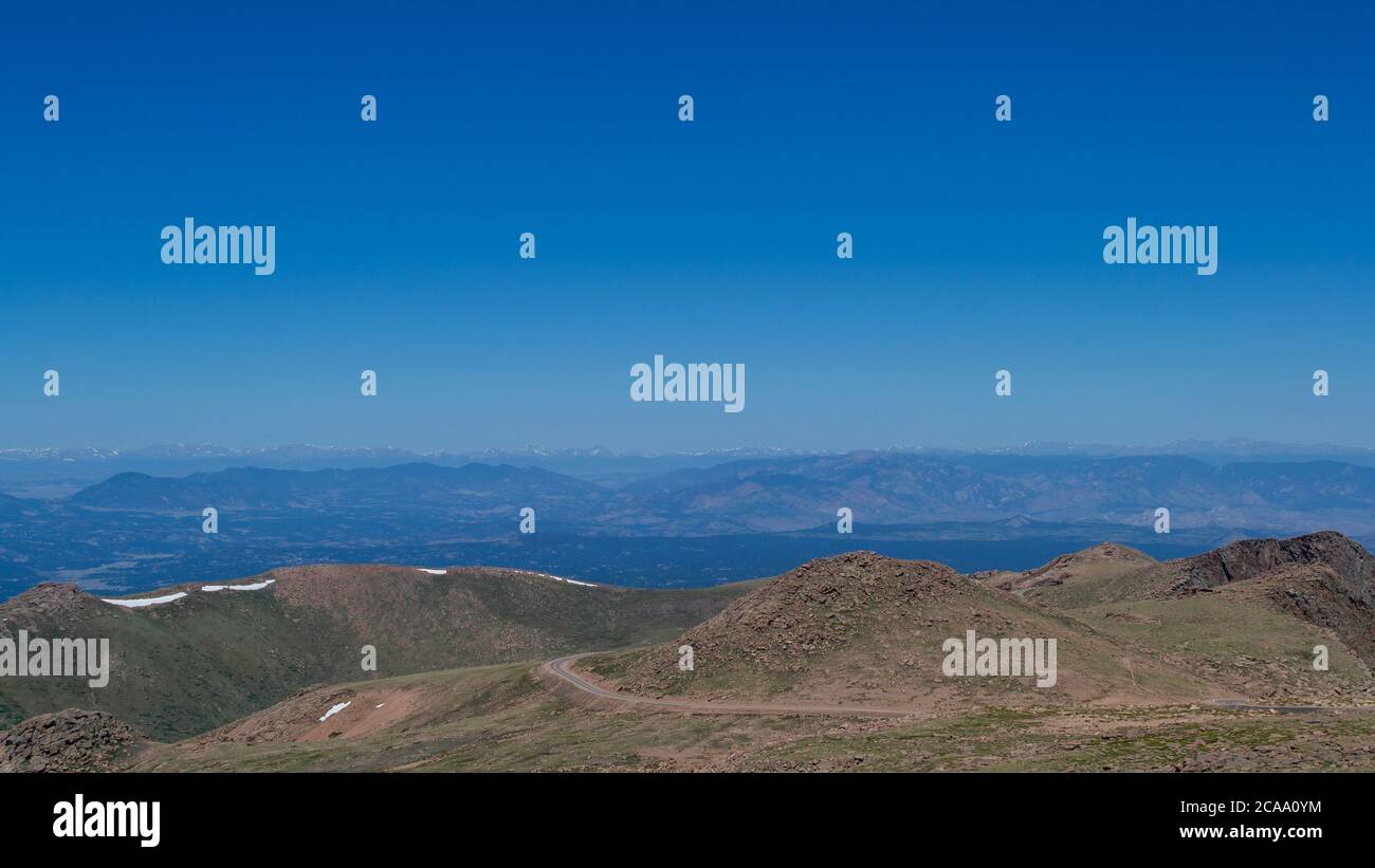 Point of view from Pikes Peak, Colorado Stock Photo