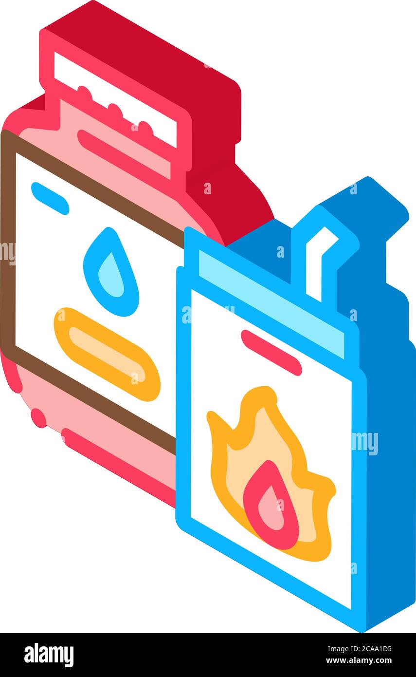 bbq liquid for fire isometric icon vector illustration Stock Vector