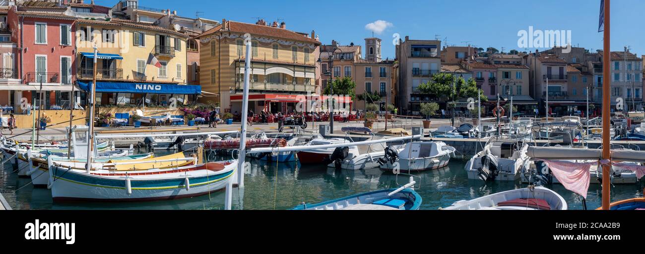 view of Cassis, a fishing village located near Marseille Stock Photo