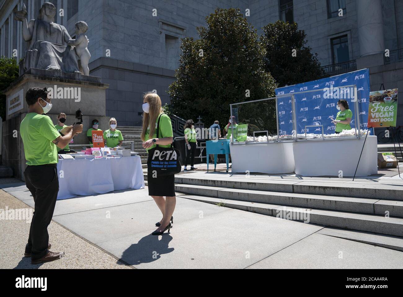 Washington, United States. 05th Aug, 2020. PETA holds its 24th annual Congressional Veggie Dog Lunch outside of the Rayburn House Office Building on Capitol Hill in Washington, DC, U.S., on Wednesday, Aug. 5, 2020. Photo by Sarah Silbiger/UPI Credit: UPI/Alamy Live News Stock Photo