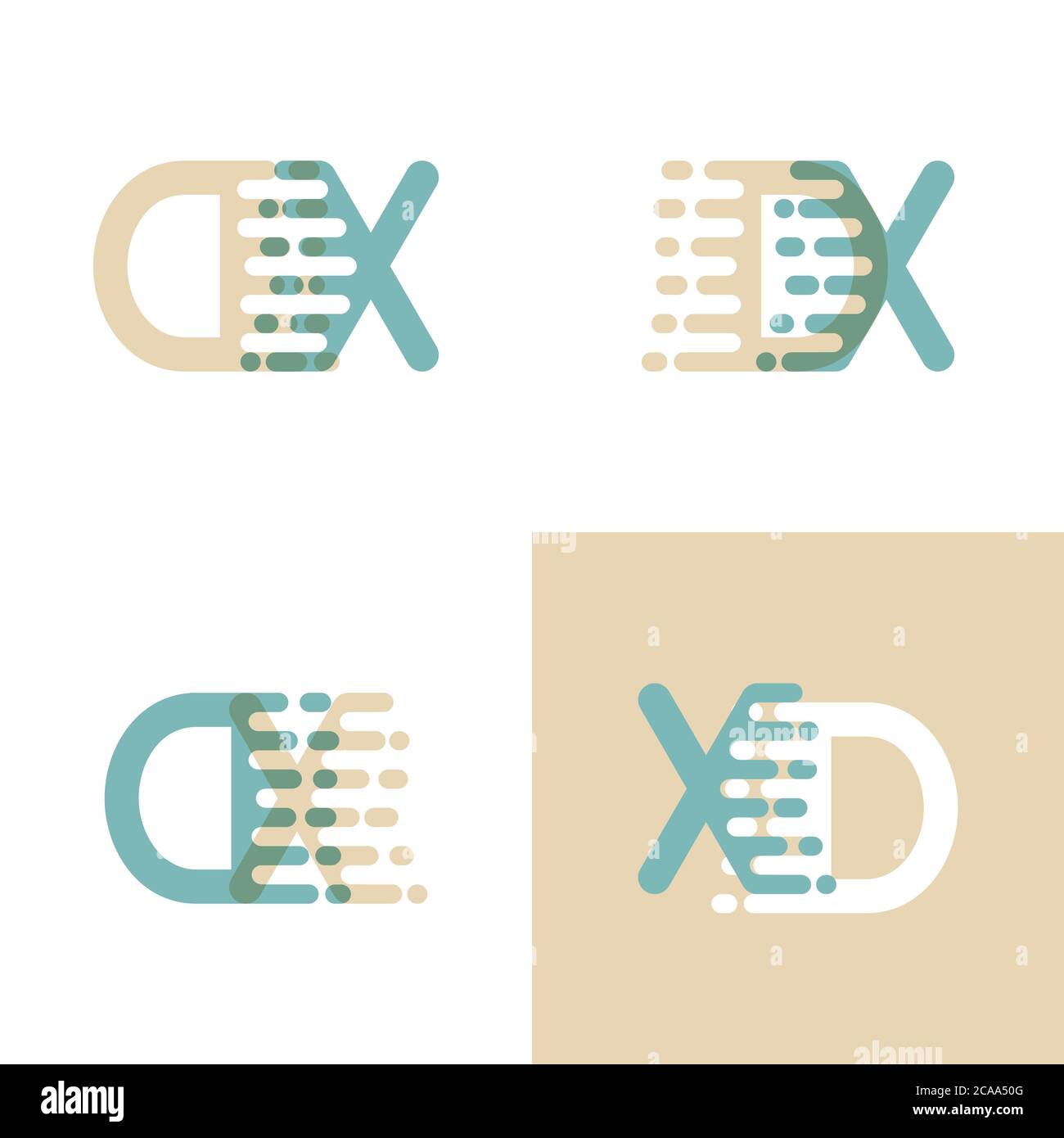 DX letters logo with accent speed in cream and pastel green Stock ...