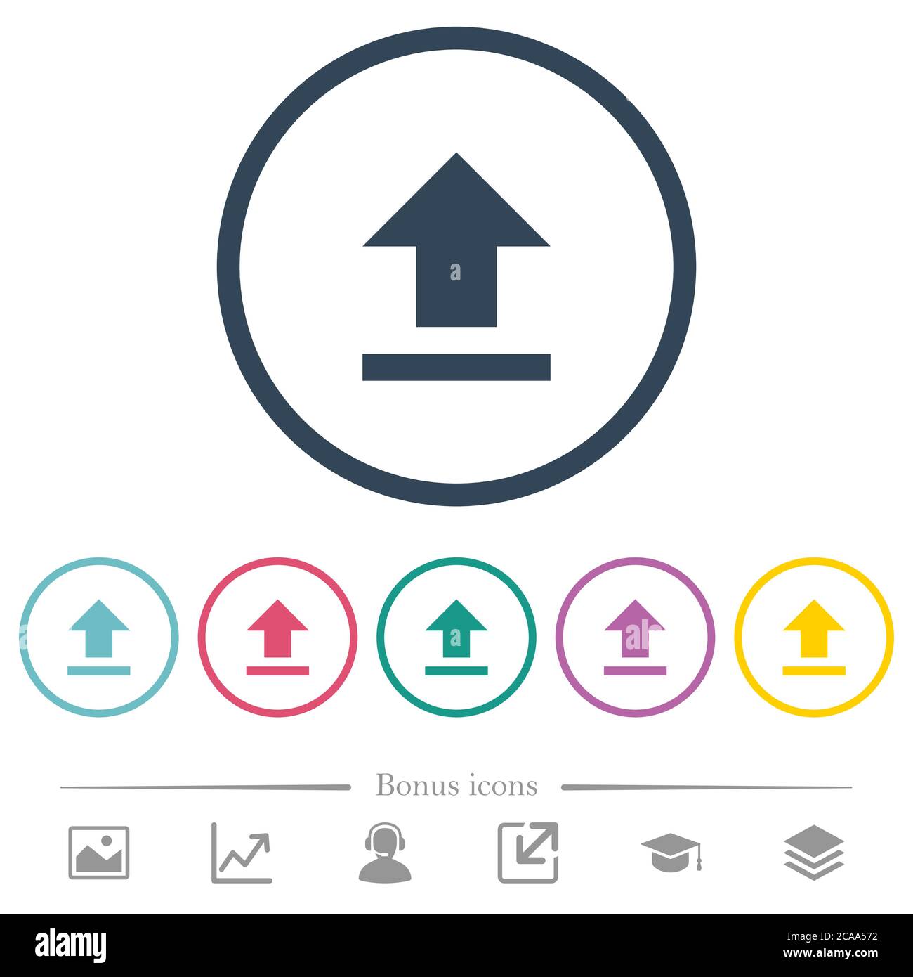 Upload flat color icons in round outlines. 6 bonus icons included Stock ...