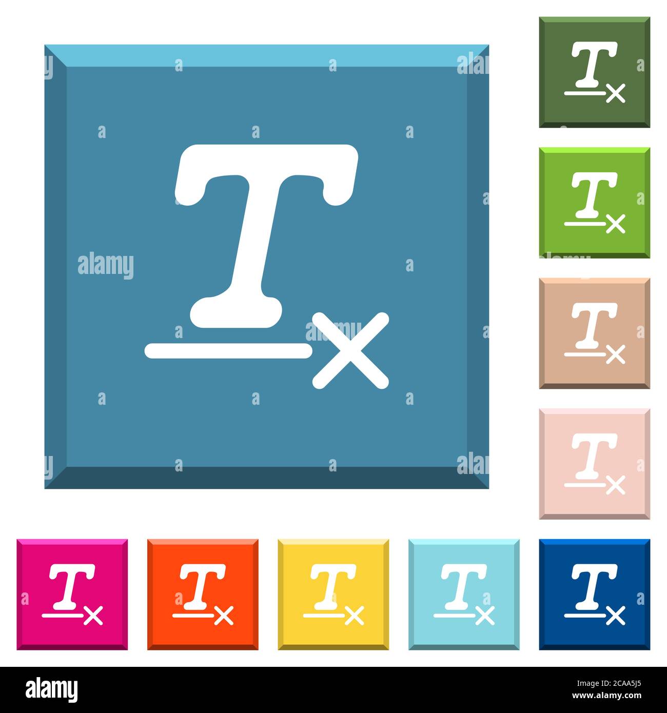 Clear text format white icons on edged square buttons in various trendy ...