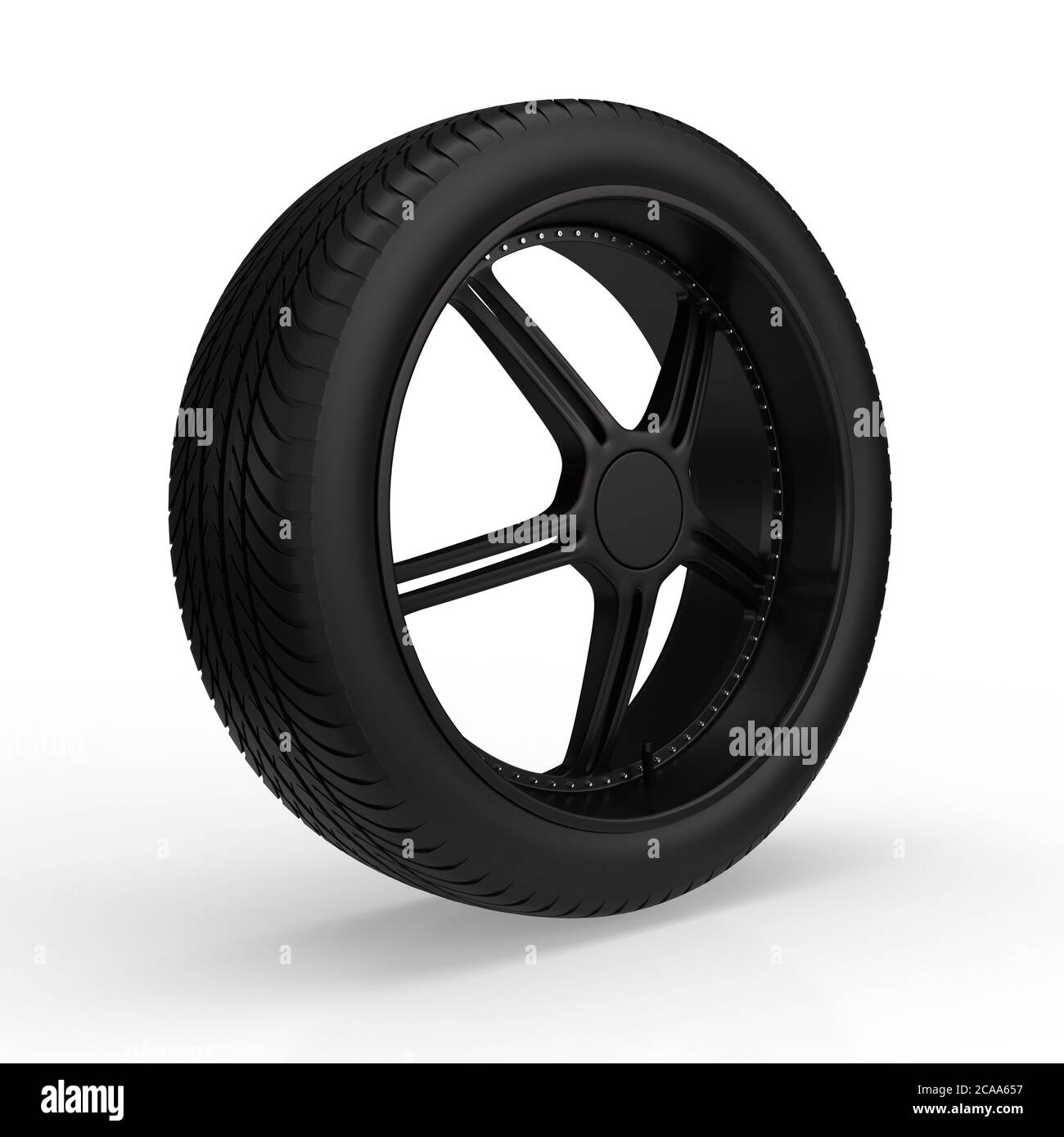 Car wheel isolated on white background. 3D rendering Stock Photo - Alamy