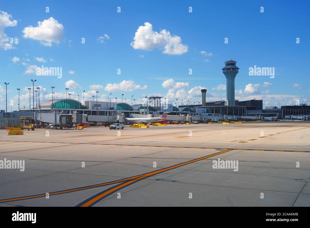 CHICAGO, IL 26 JUL 2020 Airplanes from American Airlines (AA) at