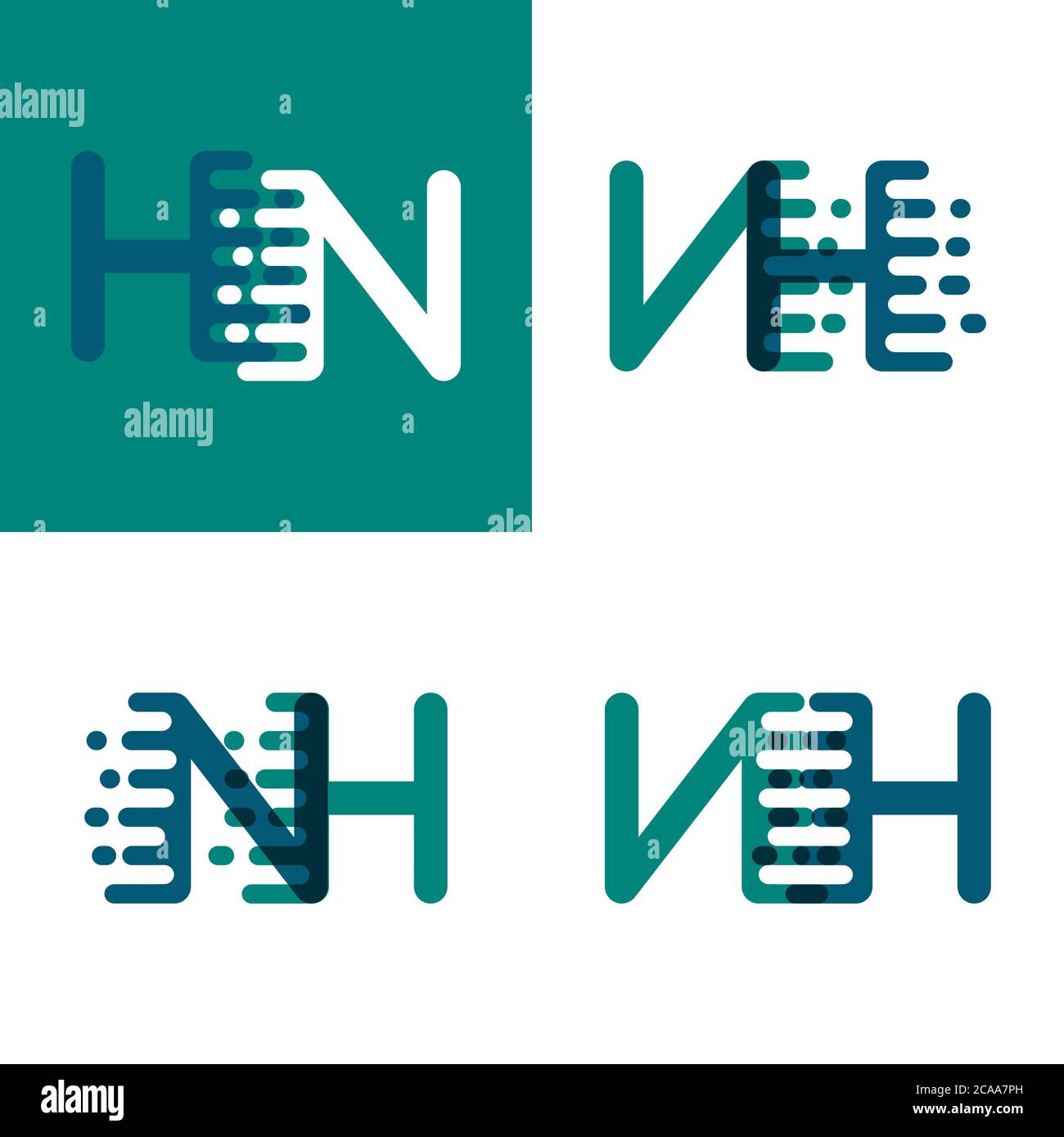 NH letters logo with accent speed in green and dark purple Stock Vector ...