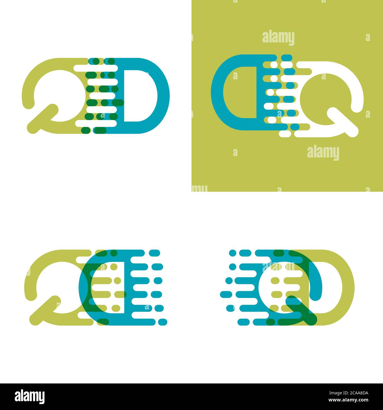 QD letters logo with accent speed in blue and light green Stock Vector ...