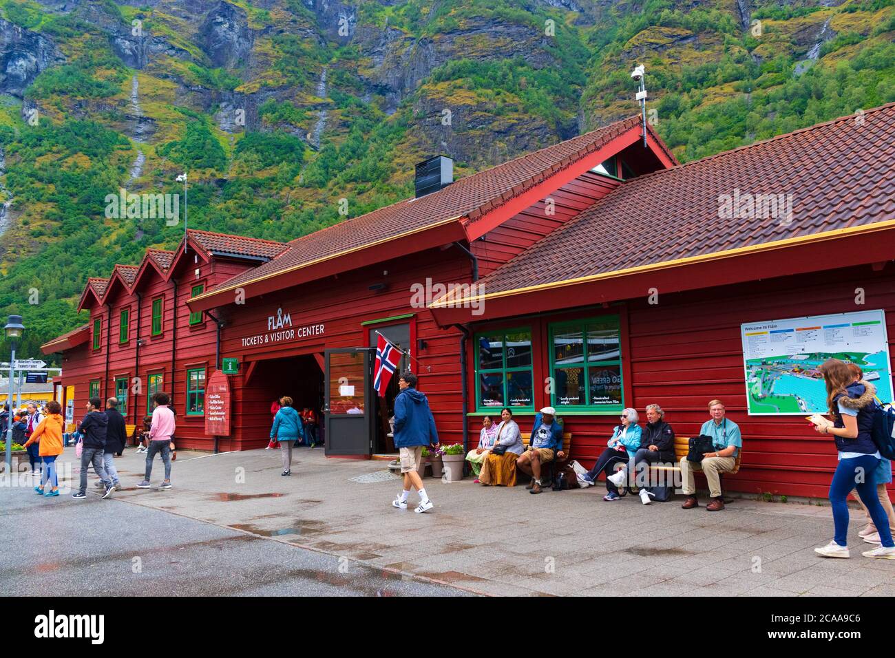 Flåm Visitor Center with general store, museum and car hire shop