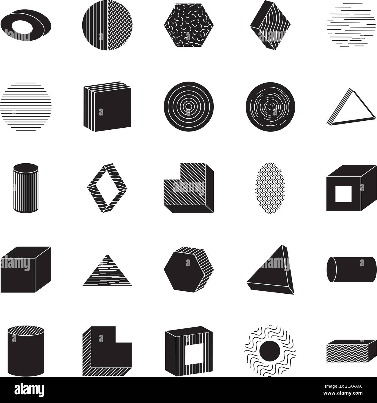 icon set of ellipses and geometric shapes over white background ...
