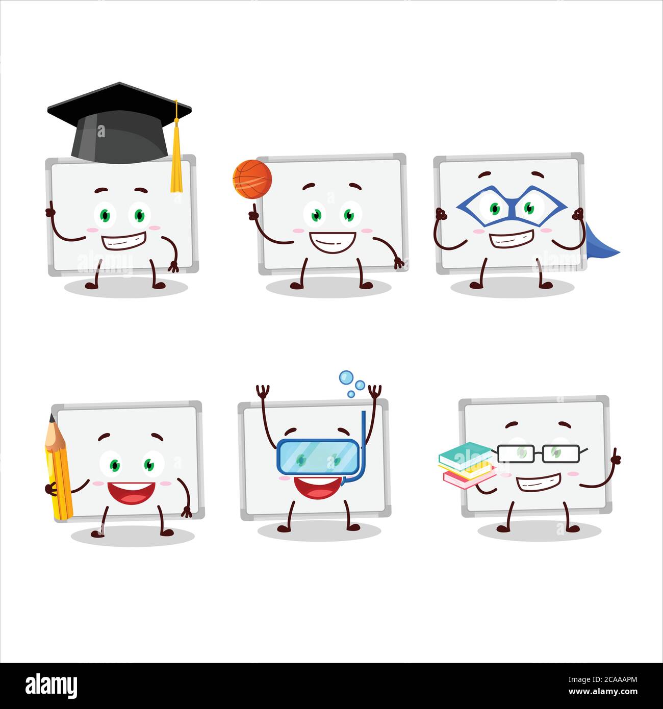 School student of whiteboard cartoon character with various expressions  Stock Vector Image & Art - Alamy