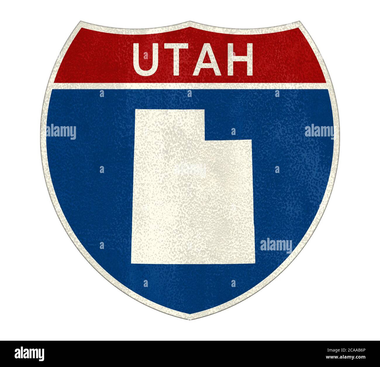 Utah Interstate road sign map Stock Photo