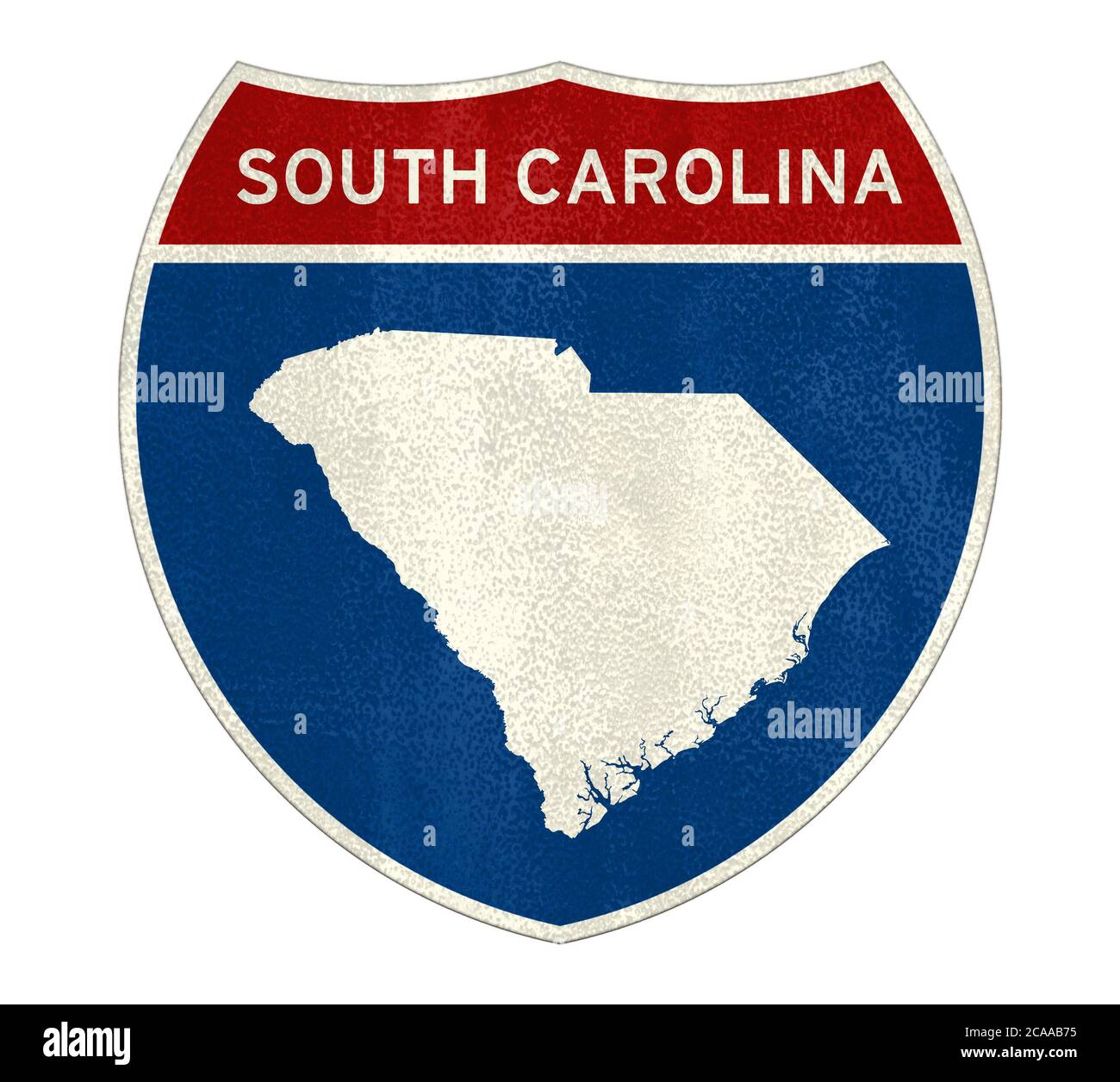 South Carolina Interstate road sign map Stock Photo