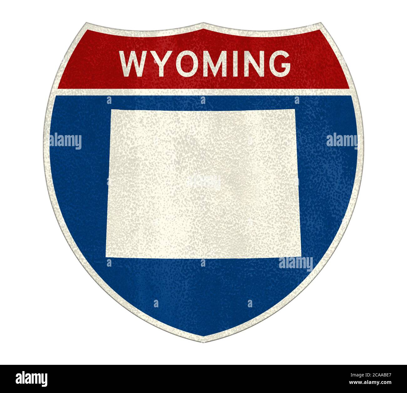 Wyoming State Interstate road sign Stock Photo