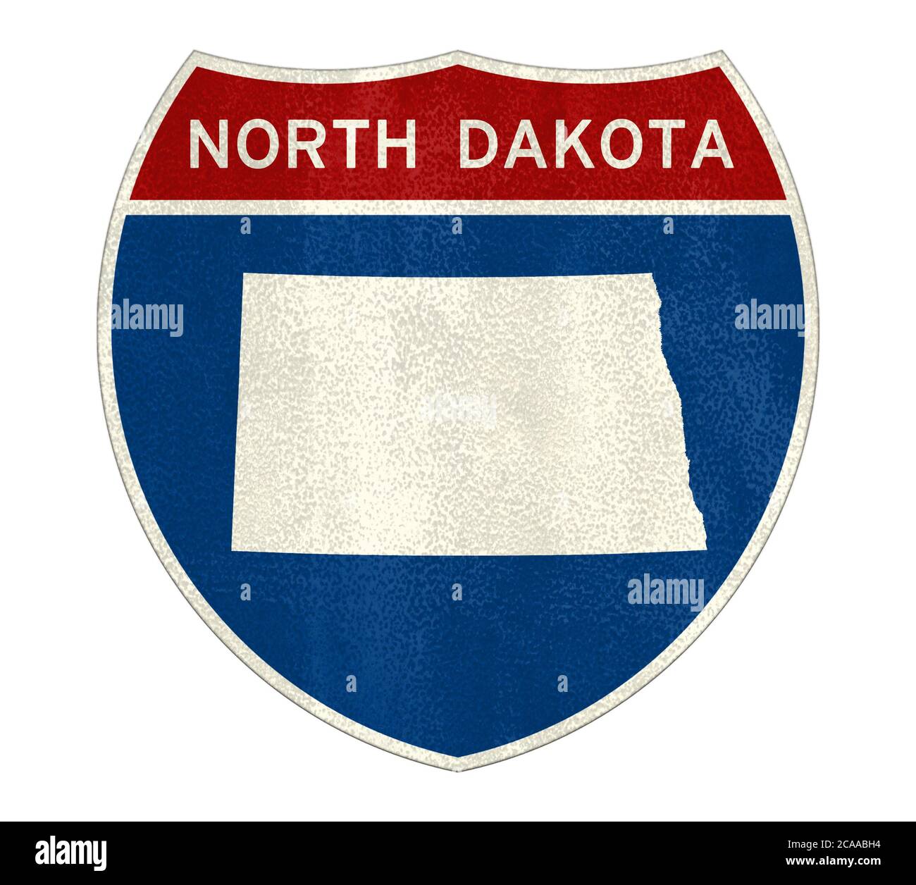 North Dakota State Interstate road sign Stock Photo
