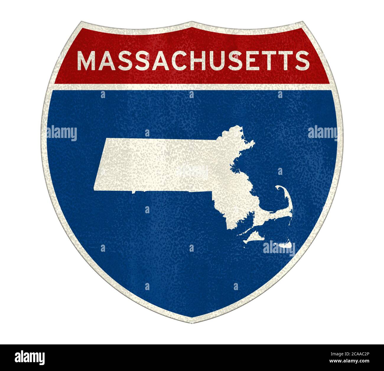 Massachusetts State Interstate road sign Stock Photo