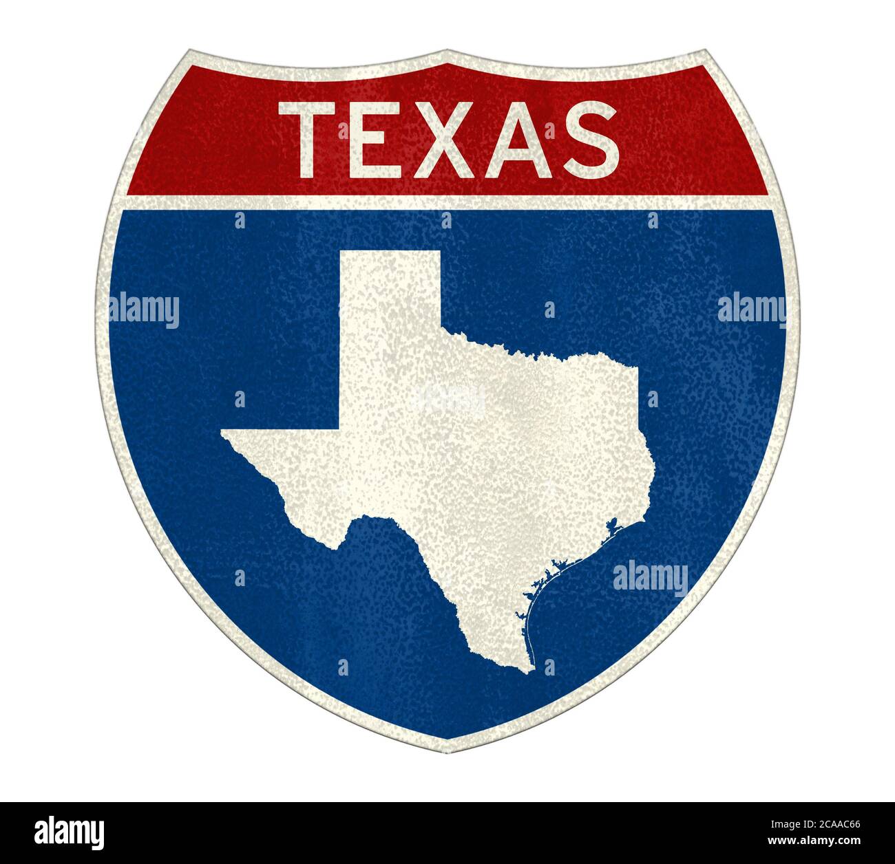 Texas Interstate road sign map Stock Photo