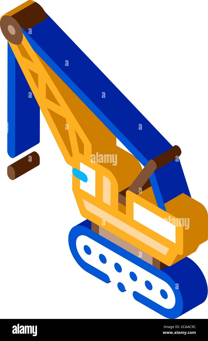 crane transport isometric icon vector illustration Stock Vector Image ...