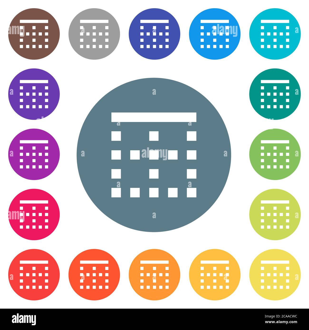 Top border flat white icons on round color backgrounds. 17 background ...