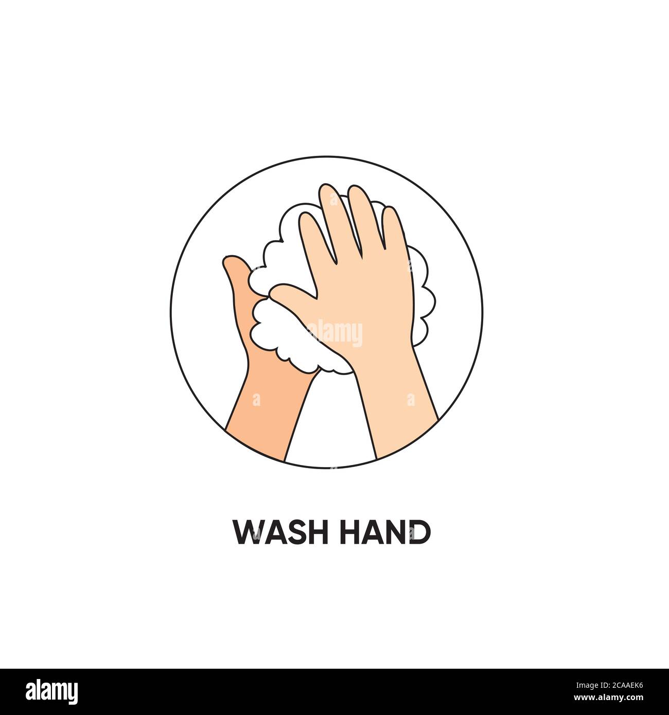 Wash Your Hands Sign Notice Self-Adhesive poster. Personal hygiene healthcare. hand disinfection Antibacterial washing. Virus prevention. Hand washing Stock Vector