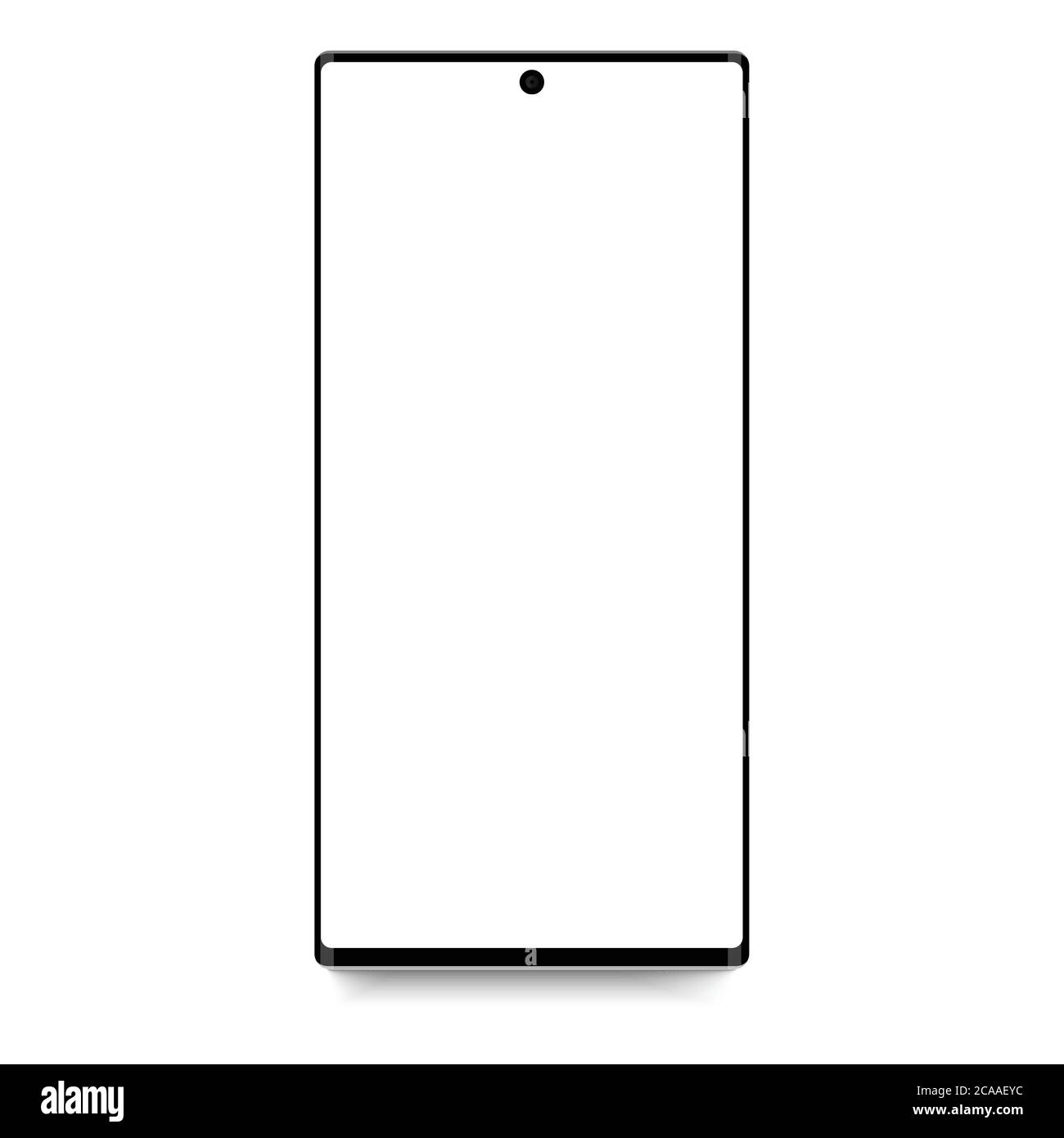 Smartphone shape of a modern mobile phone designed to have a thin edge