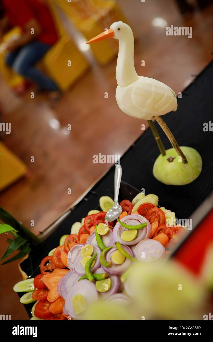 Indian Style Mixed Fruit and Vegetable Salad . Healthy Food Recipe